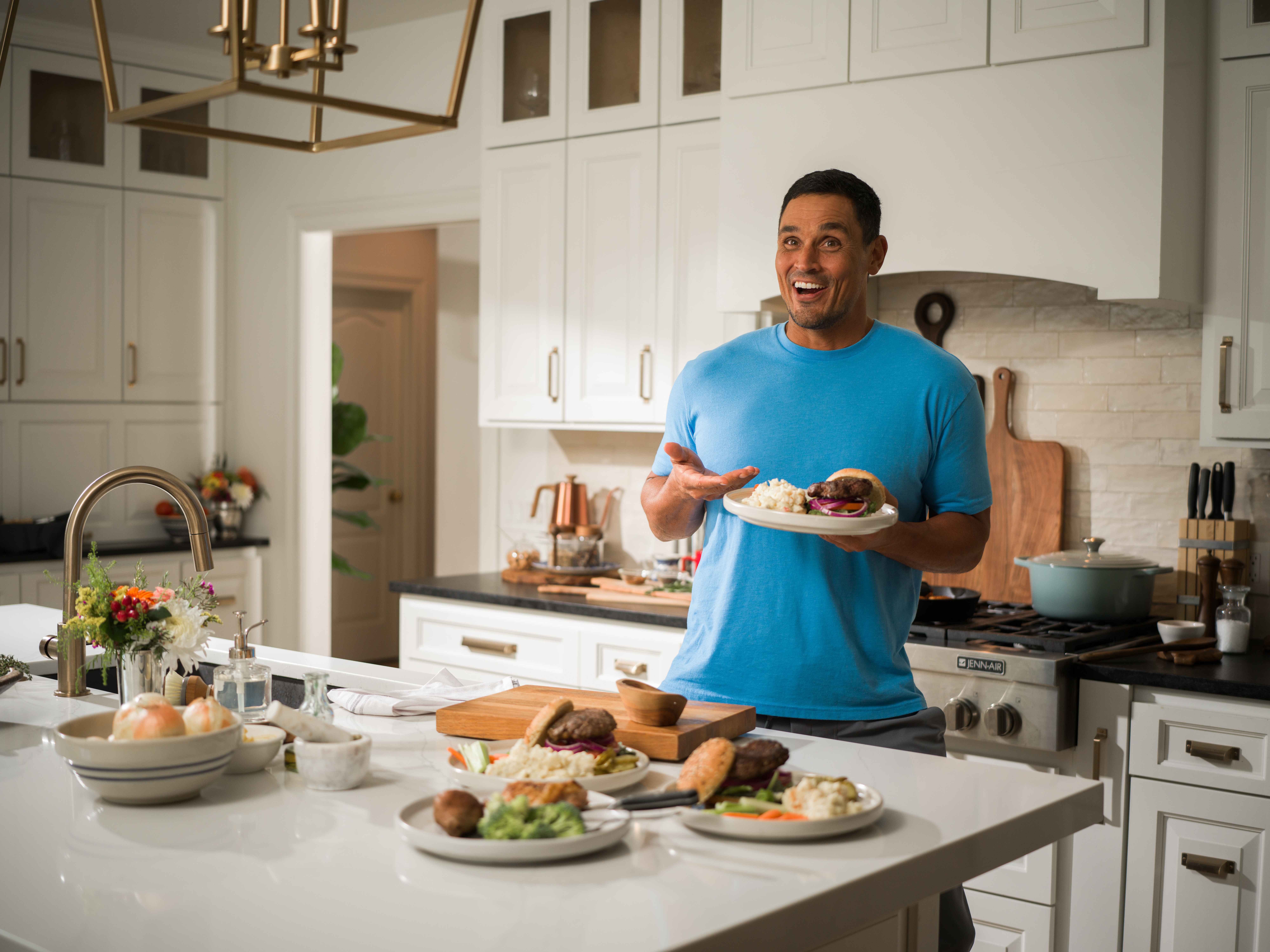 David Pollack — Kitchen, plates of different meals across the counter.