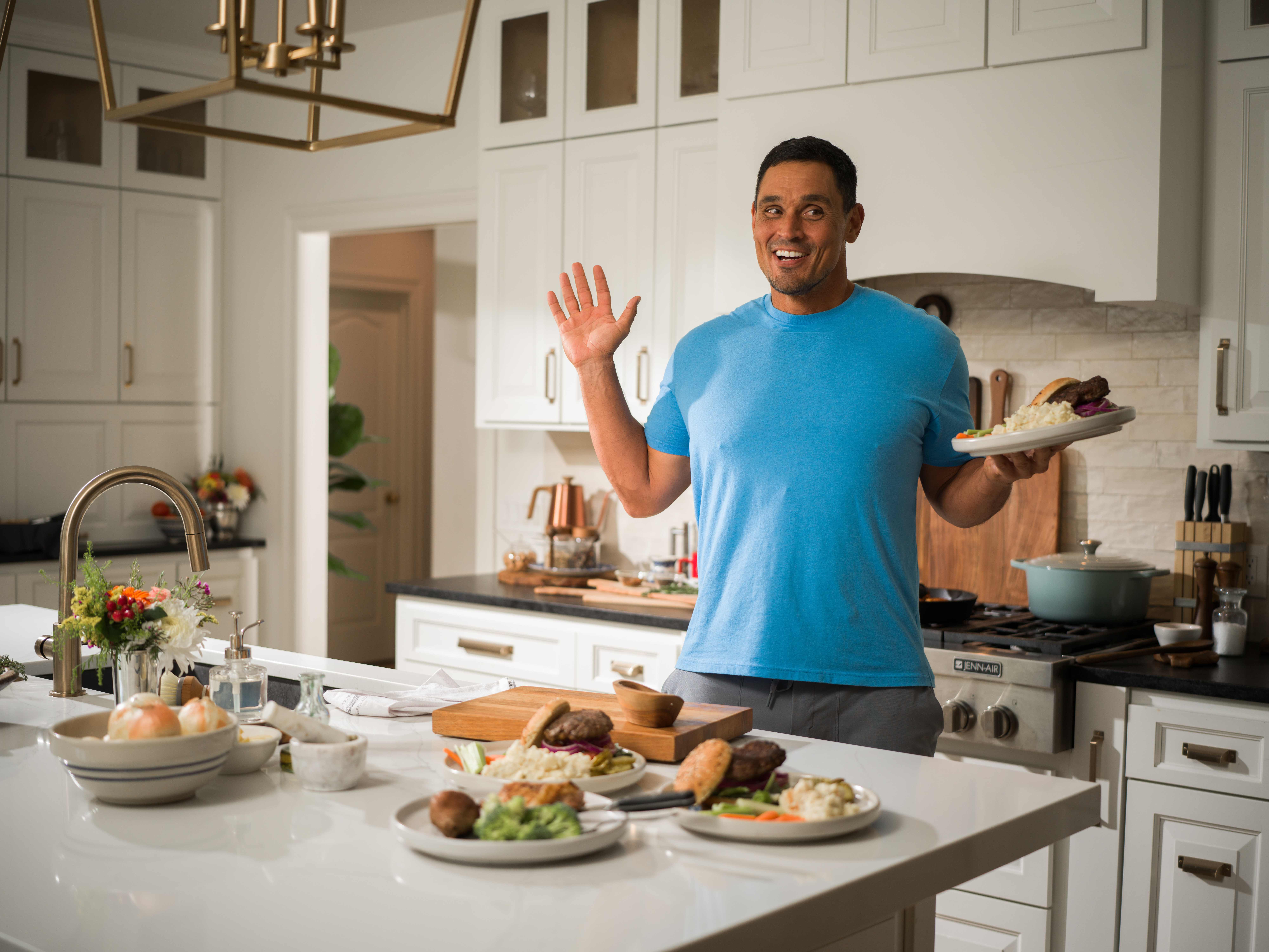 David Pollack — David in the kitchen, waving hello.